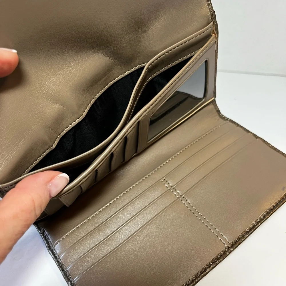 Coach Pewter Metallic Logo Wallet - Picture 4 of 8